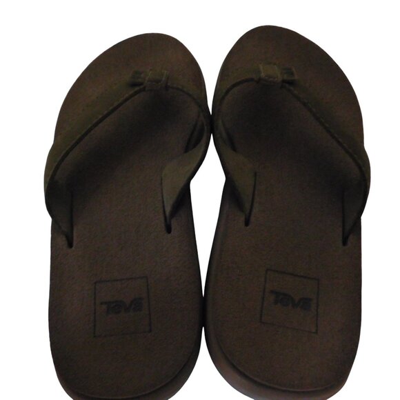 NEW Womens Teva ReFlip Flip Flops Olive Green Thong Sandals SIze 6 - Picture 6 of 7